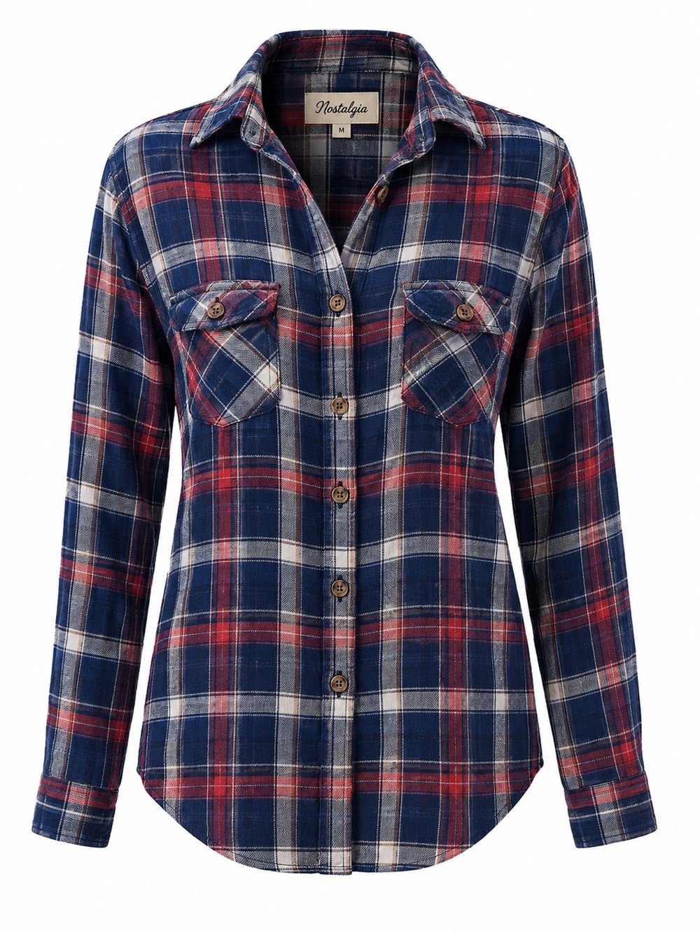 Nostalgia Plaid Button Down Shirt - Blue and Red